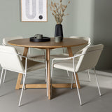 Jídelní stůl Yakidon - Gumové dřevo / Oaklook MDF + Jídelní židle Tvist - Béžová / Béžová PU _4