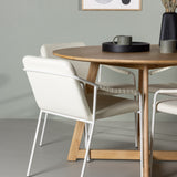 Jídelní stůl Yakidon - Gumové dřevo / Oaklook MDF + Jídelní židle Tvist - Béžová / Béžová PU _4