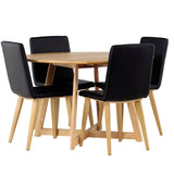 Jídelní stůl Yakidon - Gumové dřevo / Oaklook MDF + Jídelní židle Today - Přírodní / Černá PU _4