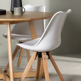 Jídelní stůl Yakidon - Gumové dřevo / Oaklook MDF + Jídelní židle Zeno - Přírodní vzhled dřeva / Bílá PP _4