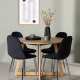 Jídelní stůl Yakidon - Gumové dřevo / Oaklook MDF + Jídelní židle Polar - Black Velvet / Chrome _4