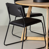 Jídelní stůl Yakidon – kaučukové dřevo / Oaklook MDF + židle Kenth – černá / černá PU _4