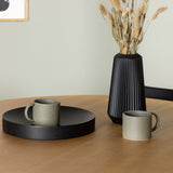 Jídelní stůl Yakidon – kaučukové dřevo / Oaklook MDF + židle Kenth – černá / černá PU _4