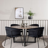 Jídelní stůl Durango - černá / ořechová MDF + jídelní židle Selma - černá / černý samet _4
