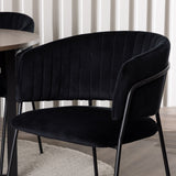 Jídelní stůl Durango - černá / ořechová MDF + jídelní židle Selma - černá / černý samet _4