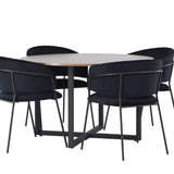 Jídelní stůl Durango - černá / ořechová MDF + jídelní židle Selma - černá / černý samet _4