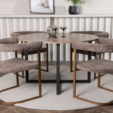 Jídelní stůl Durango - černá / ořechová MDF + ranní jídelní židle - černá / černá Boucle _4