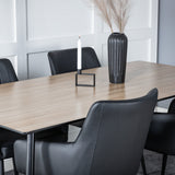 Jídelní stůl Silar - 180 cm - "Wood Look" Melamin / Černé nohy +Comfort - Jídelní židle 2-balení - černá/Černá _4