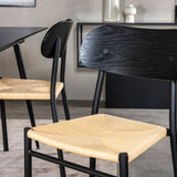 Prodlužovací stůl Silar – černý melamin / černé nohy + ocelová jídelní židle Polly 2-balení, K/D, sedák s černým podsvícením _4