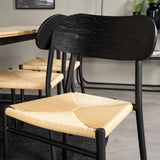 Cirebon Jídelní stůl 200*90cm - Teak / Černá +Polly Steel Jídelní židle 2-balení, K/D, Černé podsvícení sedáku _6