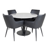 Razzia Jídelní stůl 106cm -Šedá Terazzo / Černá +Comfort - Jídelní židle 2-balení - černá/Černá _4