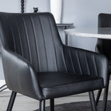 Razzia Jídelní stůl 106cm -Šedá Terazzo / Černá +Comfort - Jídelní židle 2-balení - černá/Černá _4