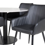 Razzia Jídelní stůl 106cm -Šedá Terazzo / Černá +Comfort - Jídelní židle 2-balení - černá/Černá _4