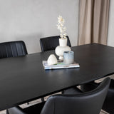 Dipp Jídelní stůl - 180*90cm - Černá dýha / celé černé nohy +Comfort - Jídelní židle 2-balení - černá/Černá _4