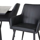 Dipp Jídelní stůl - 180*90cm - Černá dýha / celé černé nohy +Comfort - Jídelní židle 2-balení - černá/Černá _4