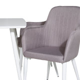 Polar Jídelní stůl 120 cm - Bílá Bílá +Komfortní židle 2-balení Polar šedá - Bílá Nohy _4