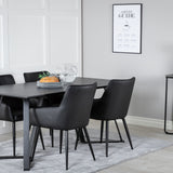 Marina Jídelní stůl - Černá deska / Černé nohy +Comfort - Jídelní židle 2-balení - černá/Černá _4