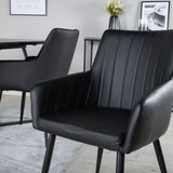 Marina Jídelní stůl - Černá deska / Černé nohy +Comfort - Jídelní židle 2-balení - černá/Černá _4