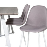 Jídelní stůl Marina - šedý "dub" / bílé nohy + Polar Matstol - Vit / Mellangrå _6