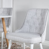 Plaza Runt Matbord - Ek-Look / Vit - ø100*H75 + Jídelní židle Velvet Deluxe - Bílé nohy - Světle šedá látka _4