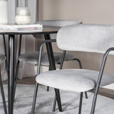 Plaza Runt Matbord - Svart / Svart - ø100*H75 +Křeslo Arrow - Black Legs - Grey Velvet _4