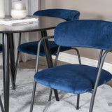 Plaza Runt Matbord - Svart / Svart - ø100*H75 +Křeslo Arrow - Black Legs - Blue Velvet _4