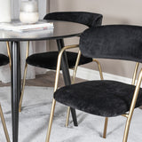 Plaza Runt Matbord - Svart / Svart - ø100*H75 +Křeslo Arrow - Mosazné nohy - Black Velvet _4
