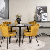 Plaza Runt Matbord - Svart / Svart - ø100*H75 + židle Limhamn - žlutá _4
