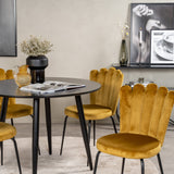 Plaza Runt Matbord - Svart / Svart - ø100*H75 + židle Limhamn - žlutá _4
