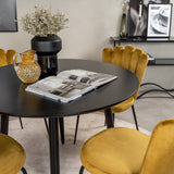 Plaza Runt Matbord - Svart / Svart - ø100*H75 + židle Limhamn - žlutá _4