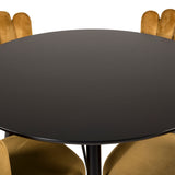 Plaza Runt Matbord - Svart / Svart - ø100*H75 + židle Limhamn - žlutá _4