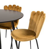 Plaza Runt Matbord - Svart / Svart - ø100*H75 + židle Limhamn - žlutá _4