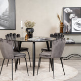 Plaza Runt Matbord - Svart / Svart - ø100*H75 + židle Limhamn - šedá _4