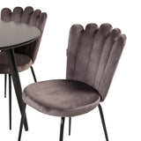 Plaza Runt Matbord - Svart / Svart - ø100*H75 + židle Limhamn - šedá _4