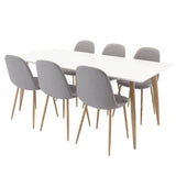 Polar Matbord - Ek-Look / Vit- 180*90*H75 +Polar Jídelní židle Dubové nohy / Šedá látka _6