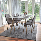 Polar Matbord - Ek-Look / Vit- 180*90*H75 +Polar Jídelní židle Dubové nohy / Šedá látka _6