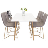 Polar Matbord - Ek-Look / Vit- 180*90*H75 +X-Chair - šedá / Dub _6