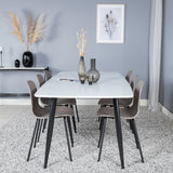 Polar Elips Matbord - Svart / Vit - 240*100*H75 + Jídelní židle Arctic - Černé nohy - Khaki Plast _6