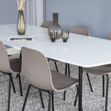 Polar Elips Matbord - Svart / Vit - 240*100*H75 + Jídelní židle Arctic - Černé nohy - Khaki Plast _6