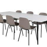 Polar Elips Matbord - Svart / Vit - 240*100*H75 + Jídelní židle Arctic - Černé nohy - Khaki Plast _6