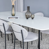Polar Elips Matbord - Svart / Vit - 240*100*H75 + Jídelní židle Vault - Černé nohy - Šedá látka _6
