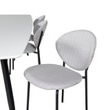 Polar Elips Matbord - Svart / Vit - 240*100*H75 + Jídelní židle Vault - Černé nohy - Šedá látka _6