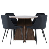 Bootcut jídelní stůl s noční jídelní židlí