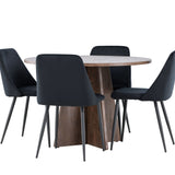 Bootcut jídelní stůl s noční jídelní židlí