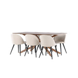 Jídelní stůl Piazza se sametovou jídelní židlí