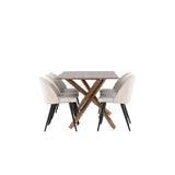 Jídelní stůl Piazza se sametovou jídelní židlí