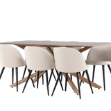 Jídelní stůl Piazza se sametovou jídelní židlí