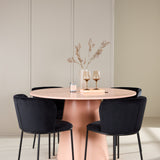 Stůl Lanzo – broskev se 4 židlemi Edina – černá