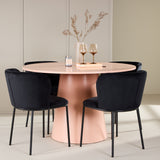 Stůl Lanzo – broskev se 4 židlemi Edina – černá