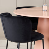 Stůl Lanzo – broskev se 4 židlemi Edina – černá